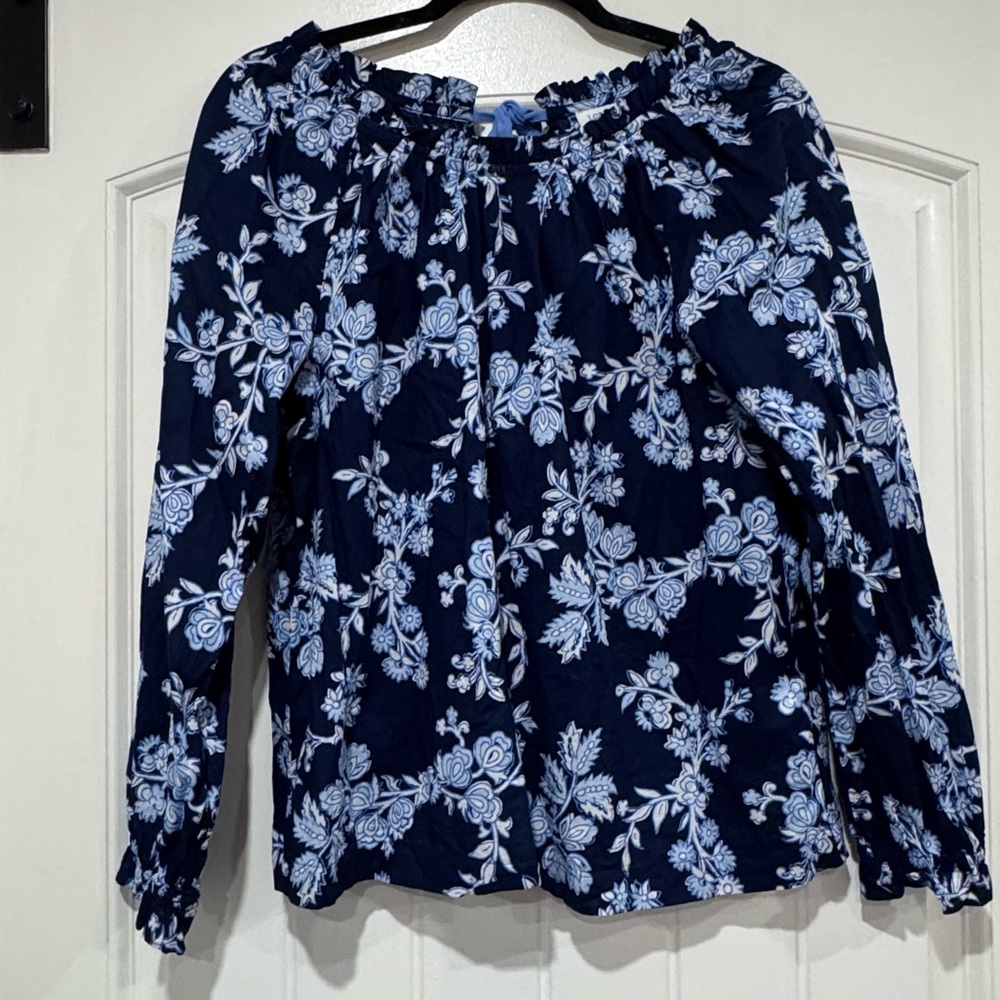 Floral Navy Blue Women's Top